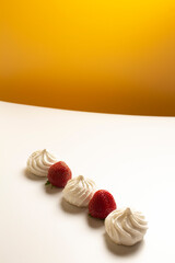 strawberry with bizet on white background