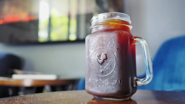 Close up shot of a cold brew coffee