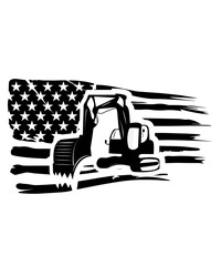 Pipeliner American Flag svg, pipeliner flag svg, heavy equipment svg, Equipment Operator Flag, excavator, digger usa flag, pipeliner svg
