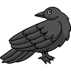 Crow Halloween Cartoon Colored Clipart