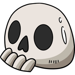 Skull Halloween Cartoon Colored Clipart