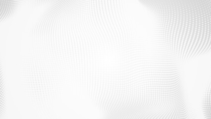 Dot white gray wave light technology texture background. Abstract big data digital concept. 3d rendering.