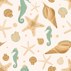 vector seamless pattern summer vacation beach sia