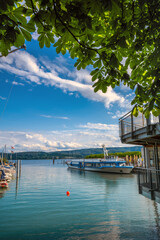 Hafen Einfahrt Radolfzell am Bodensee Sommerzeit 