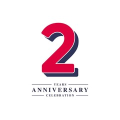 2 Years Anniversary Celebration Vector Template Design Illustration