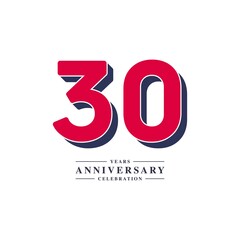 30 Years Anniversary Celebration Vector Template Design Illustration