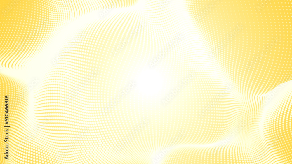 Aufkleber abstract dot white yellow color wave pattern gradient texture technology background.