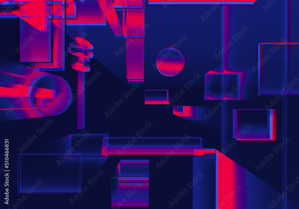 Poster abstract 3d purple color blockchain isometric digital technology texture background.