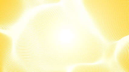 Abstract dot white yellow color wave pattern gradient texture technology background.