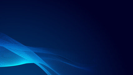 Abstract dot white blue wave gradient texture technology background.