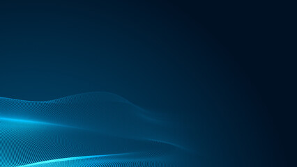 Abstract dot white blue wave gradient texture technology background.