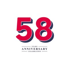 58 Years Anniversary Celebration Vector Template Design Illustration