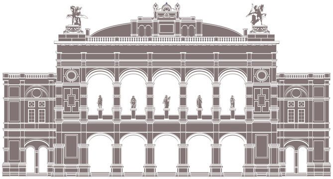 Silhouette of Vienna Opera House