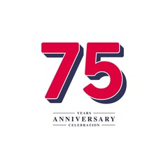 75 Years Anniversary Celebration Vector Template Design Illustration