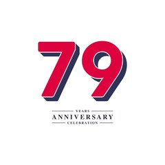 79 Years Anniversary Celebration Vector Template Design Illustration