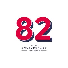 82 Years Anniversary Celebration Vector Template Design Illustration