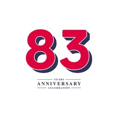 83 Years Anniversary Celebration Vector Template Design Illustration