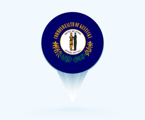 Map pointer with flag of Kentucky.