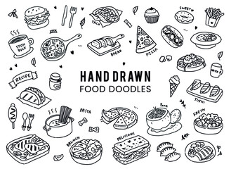 Food doodle illustration set