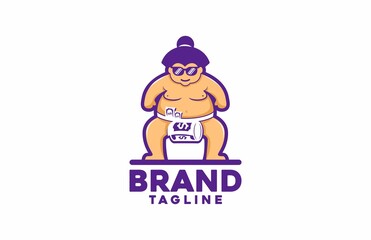 Illustration Logo Sumo Money Modern Vector