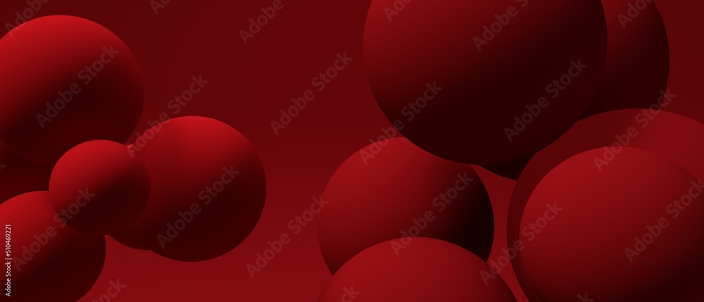Poster 3d render design of floating sphere background