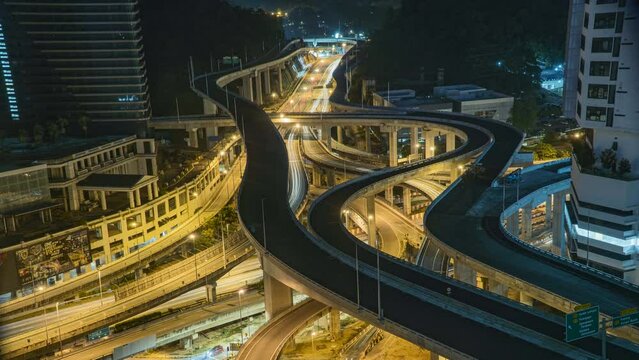 Timelapse footage of Dash Highway ( Damansara Shah Alam Elevated Highway) Multilevel highway structure The Most Complicated Interchange in Southeast Asia