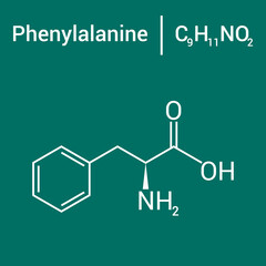 chemical structure of Phenylalanine (C9H11NO2)