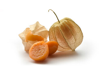 Cape Gooseberry or Ripe physalis berries isolated on white background