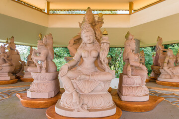 Tara statues at the Khadro Ling Buddhist Temple in Tres Coroas, Brazil - obrazy, fototapety, plakaty