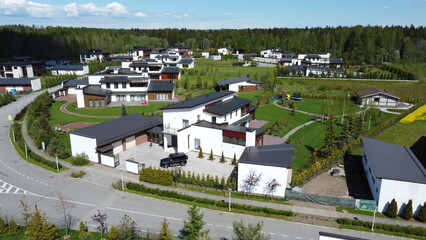 Aerial photography of an expensive country house