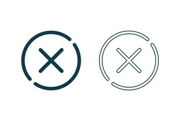 X or deny icon. Cross symbol. False emblem. Close vector icon. Delete symbol. Modern, simple, flat, line cancel icon vector illustration for website, mobile application, business presentation, UI UX