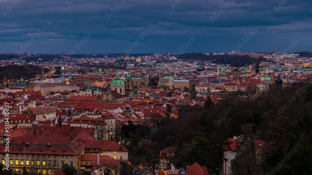 Wall mural prague time lapse view