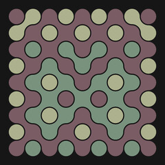 Multicolor truchet tiling connections illustration