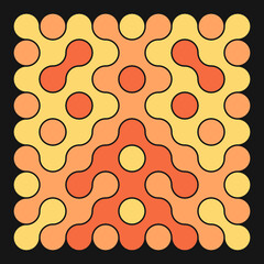 Multicolor truchet tiling connections illustration