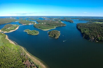 Aerial view of Stockholm archipelago in Sweden - obrazy, fototapety, plakaty