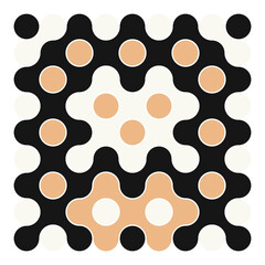 Multicolor truchet tiling connections illustration