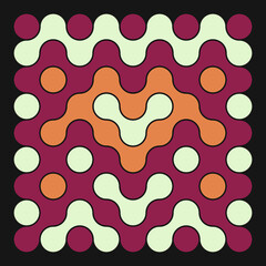 Multicolor truchet tiling connections illustration