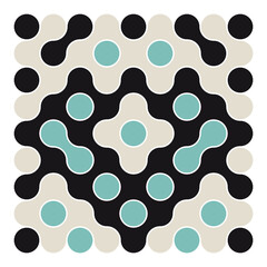 Multicolor truchet tiling connections illustration