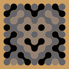 Multicolor truchet tiling connections illustration