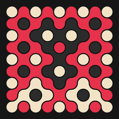 Multicolor truchet tiling connections illustration