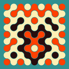 Multicolor truchet tiling connections illustration