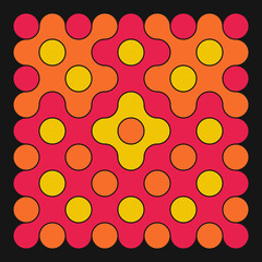 Multicolor truchet tiling connections illustration