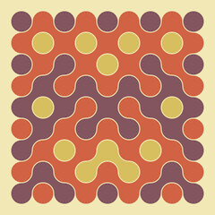 Multicolor truchet tiling connections illustration