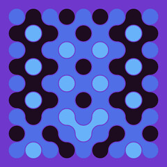 Multicolor truchet tiling connections illustration