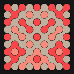 Multicolor truchet tiling connections illustration