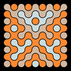 Multicolor truchet tiling connections illustration