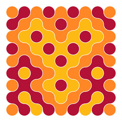 Multicolor truchet tiling connections illustration