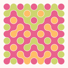 Multicolor truchet tiling connections illustration