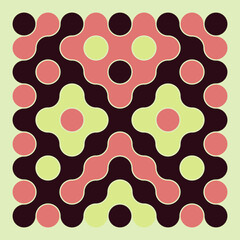 Multicolor truchet tiling connections illustration