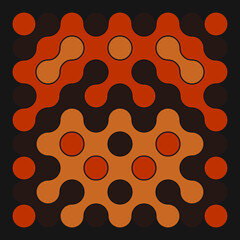 Multicolor truchet tiling connections illustration